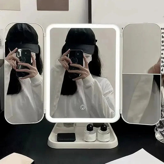 Espejo Luz LED Plegable Maquillaje