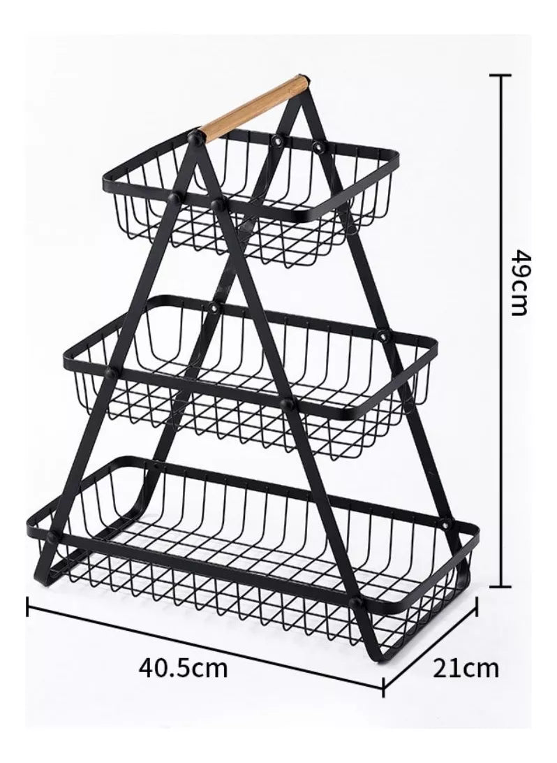 Organizador Frutero Cesta 3 Niveles