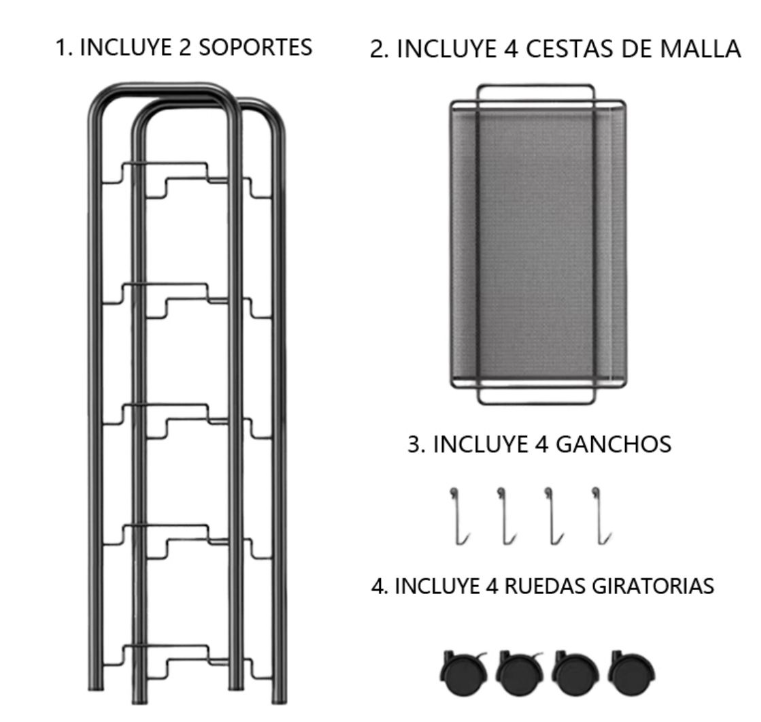 Rack Estante Moderno Organizador 4 Niveles