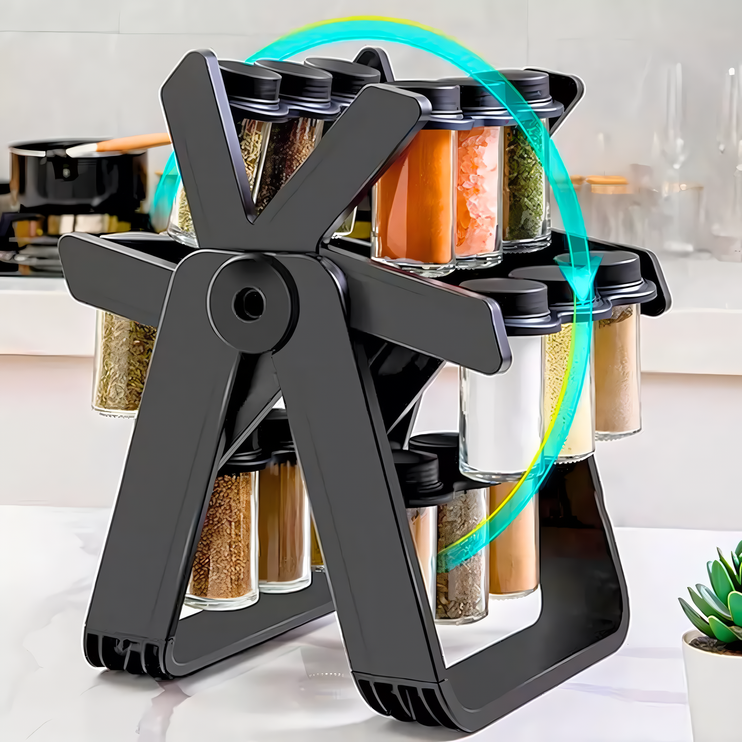 Especiero Rotativo 360° Para 18 Frascos
