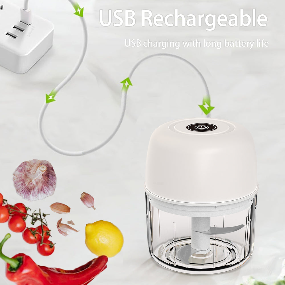 Mini Picadora Eléctrica Recargable 300Ml
