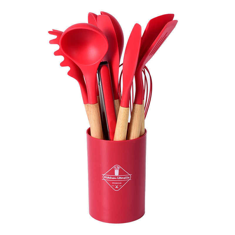 Juego De 12 Piezas Utensilios Cocina Con Mango De Madera