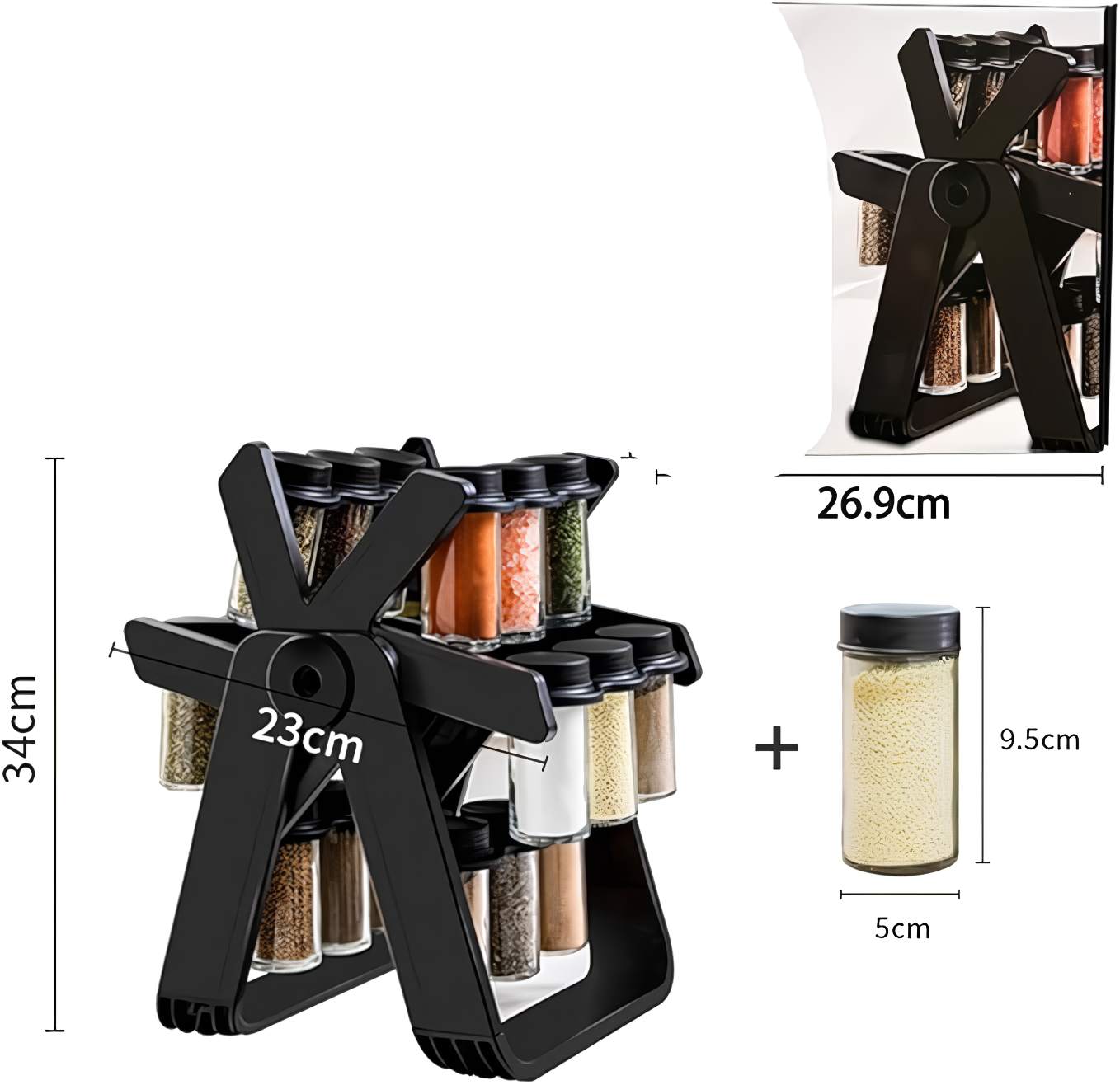 Especiero Rotativo 360° Para 18 Frascos