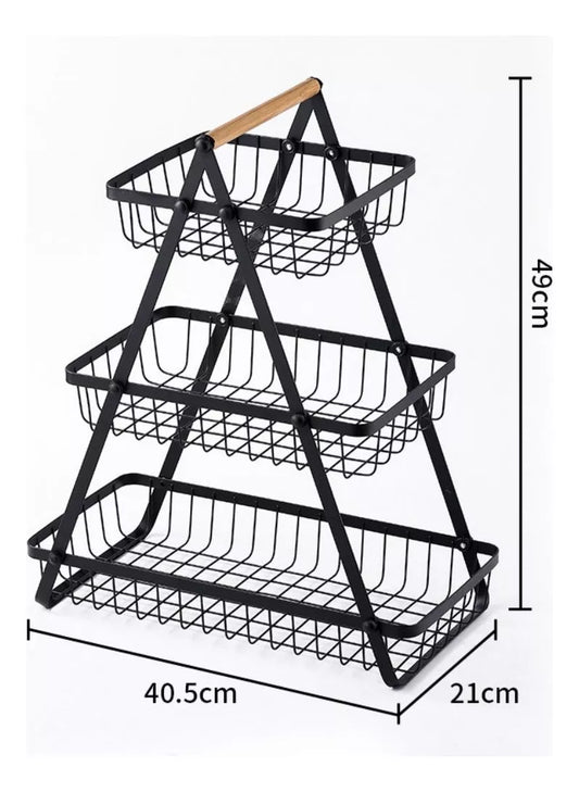 Organizador Frutero Cesta 3 Niveles