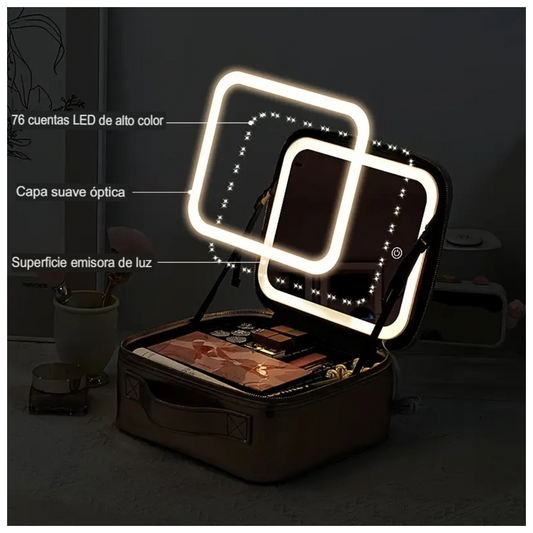 Estuche de Maquillaje + Espejo Luminoso