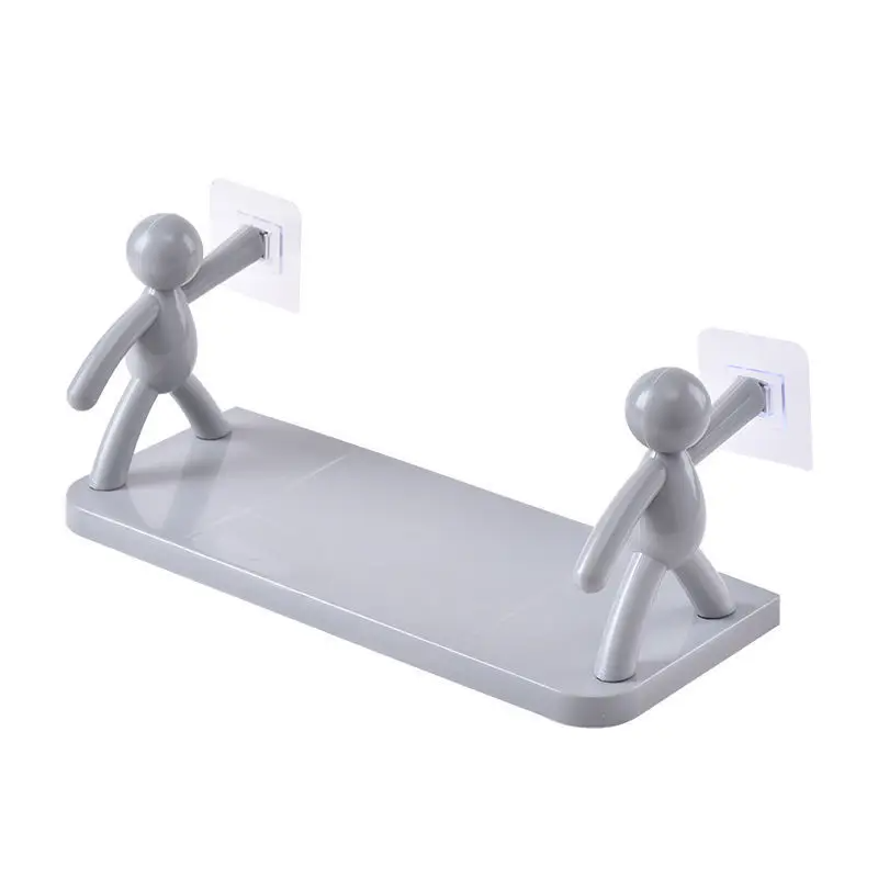 Pack 3 Estante Flotante Autoadhesivo Gris